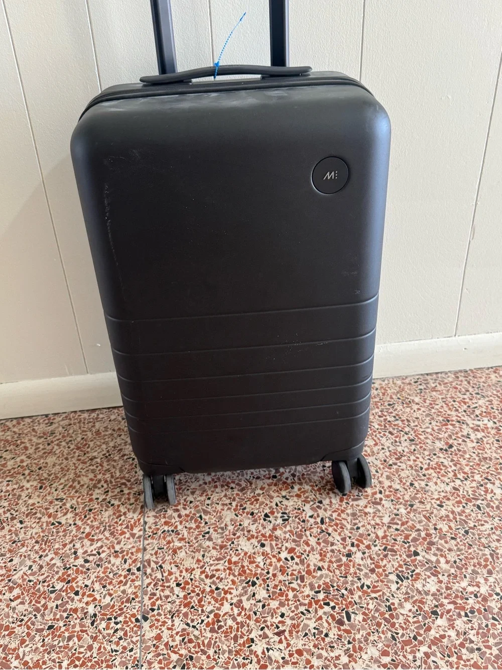 MONOS Black Carry-On Hard Shell Suitcase with Telescoping Handle
